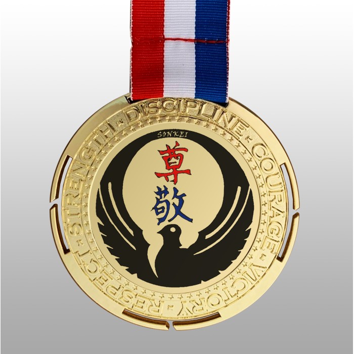 100MM MOTIVATION UV METAL PRINTED MEDAL (3MM THICK) - GOLD, SILVER OR BRONZE